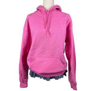 Gildan Heavy Blend Pink Fleece Hoodie Sweatshirt Medium
